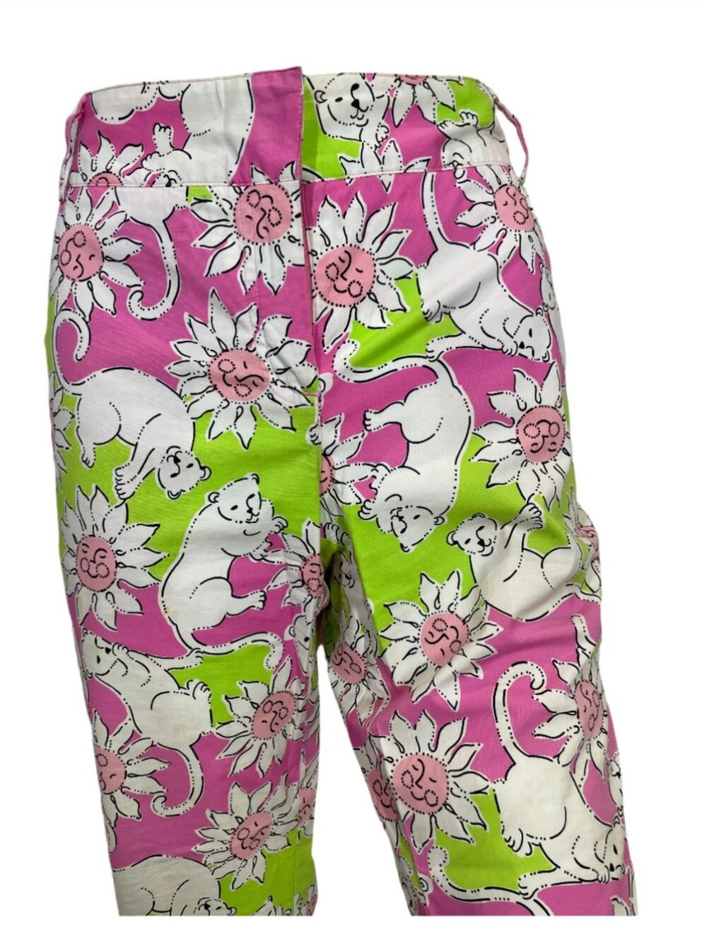 Vintage Y2K Lilly Pulitzer Lion Print Capri pants Size 6 - Picture 2 of 7